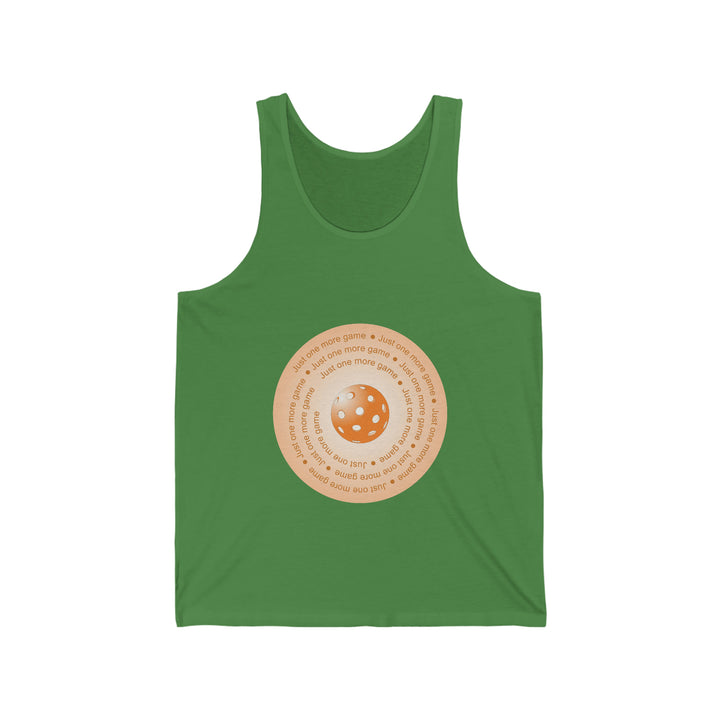 Just One More Game-Orange Unisex Cotton Tank - Great Pickleball Stuff