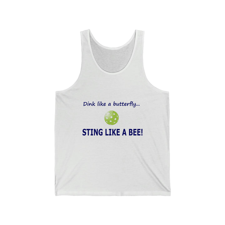 Dink Like a Butterfly, Sting Like a Bee Unisex Cotton Tank - Great Pickleball Stuff