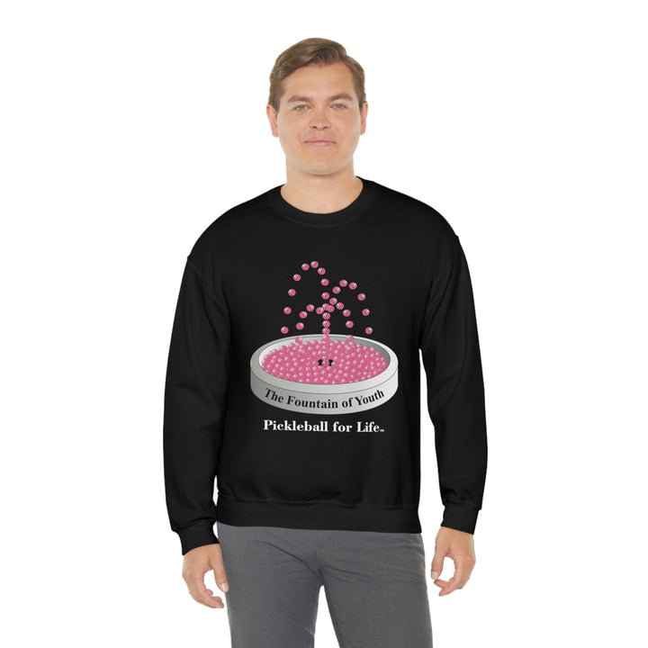 The Pickleball Fountain-Pink  Unisex Crewneck Sweatshirt - Great Pickleball Stuff