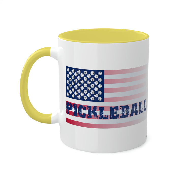 Pickleball Flag-Faded Coffee Mug-Great Pickleball Stuff