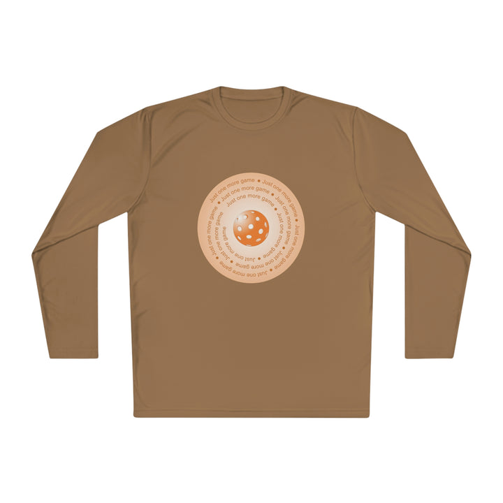 Just One More Game-Orange Unisex Moisture-Wicking Long Sleeve Tee - Great Pickleball Stuff