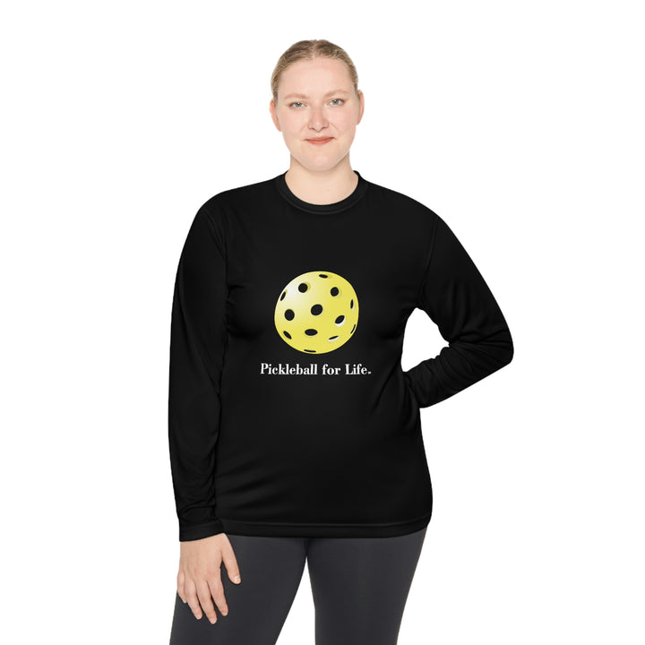 Pickleball for Life-Yellow Unisex Moisture-Wicking Long Sleeve Tee - Great Pickleball Stuff