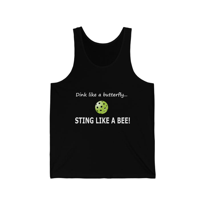 Dink Like a Butterfly, Sting Like a Bee Unisex Cotton Tank - Great Pickleball Stuff