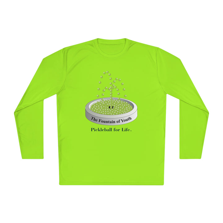 The Pickleball Fountain-Green Unisex Moisture-Wicking Long Sleeve Tee - Great Pickleball Stuff