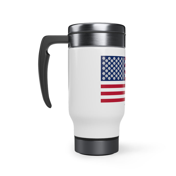 Pickleball Stars Flag Travel Mug - Great Pickleball Stuff