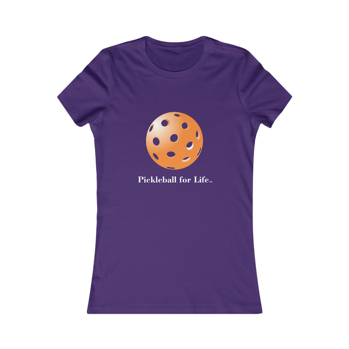 Pickleball for Life-Orange Women's Slim-Fit Premium Cotton T-Shirt - Great Pickleball Stuff