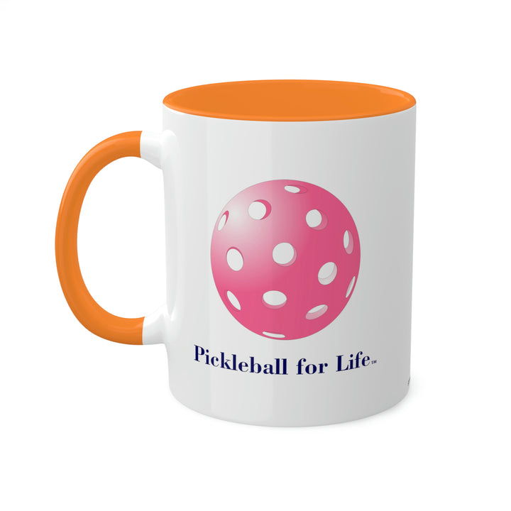 Pickleball for Life-Pink Coffee Mug-Great Pickleball Stuff