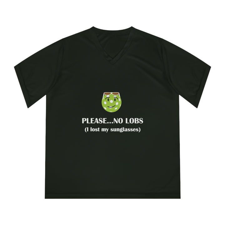 Please No Lobs-I Lost My Sunglasses Women's Moisture-Wicking V-Neck T-Shirt - Great Pickleball Stuff