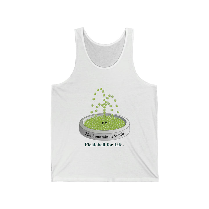 The Pickleball Fountain-Green Unisex Cotton Tank - Great Pickleball Stuff