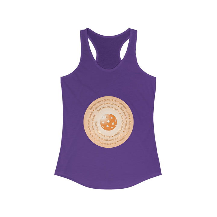 Just One More Game-Orange Women's Racerback Tank - Great Pickleball Stuff