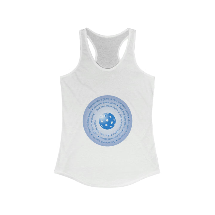 Just One More Game-Blue Women's Racerback Tank - Great Pickleball Stuff