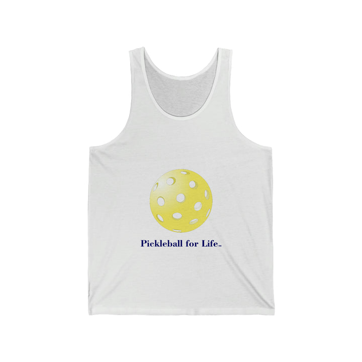 Pickleball for Life-Yellow Unisex Cotton Tank - Great Pickleball Stuff