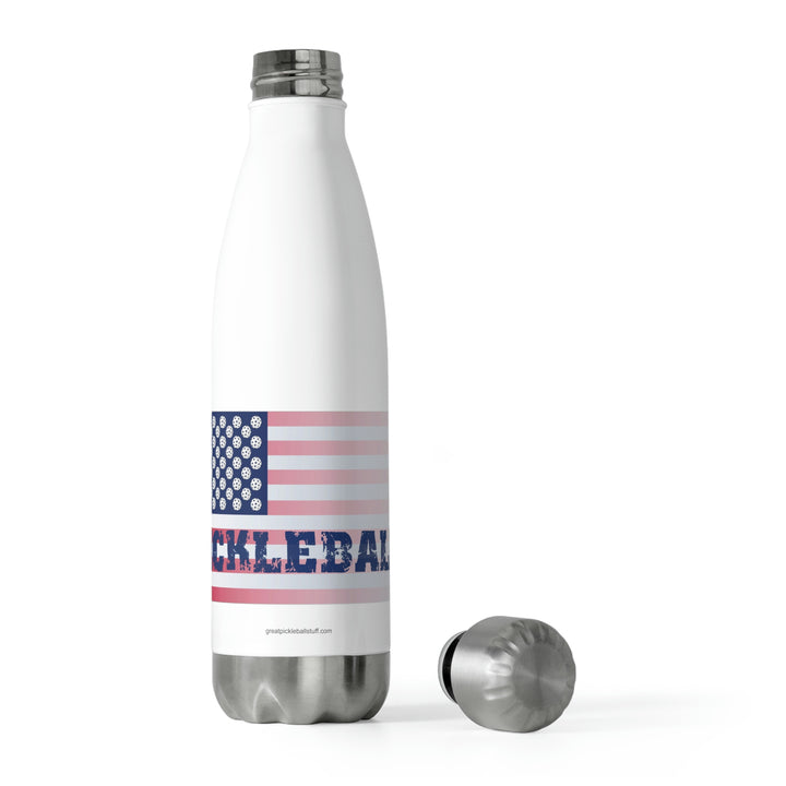 Pickleball Flag-Faded Insulated Water Bottle (20oz) - Great Pickleball Stuff