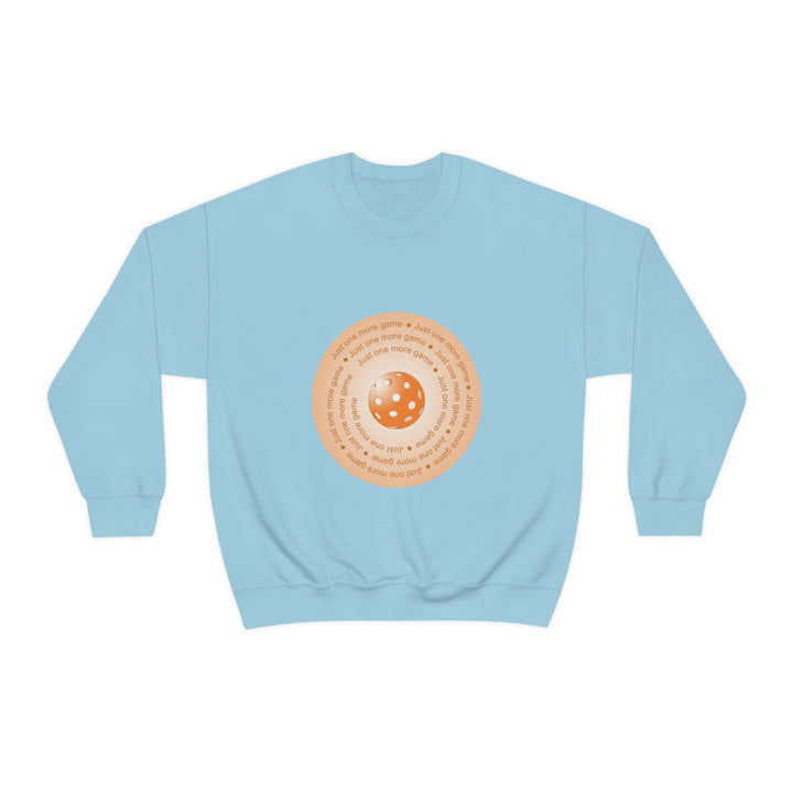 Just One More Game-Orange Unisex Crewneck Sweatshirt - Great Pickleball Stuff