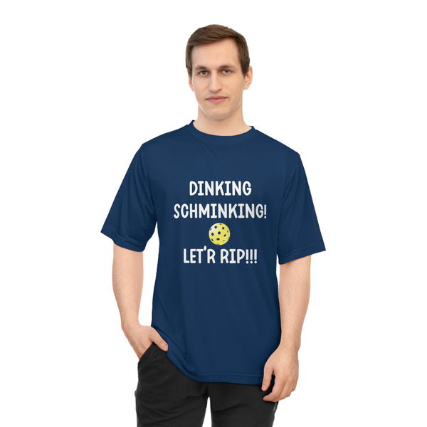 Dinking Schminking Unisex Moisture-Wicking T-Shirt - Great Pickleball Stuff