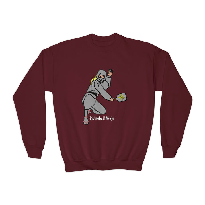 Pickleball Ninja-Female Youth Crewneck Sweatshirt - Great Pickleball Stuff