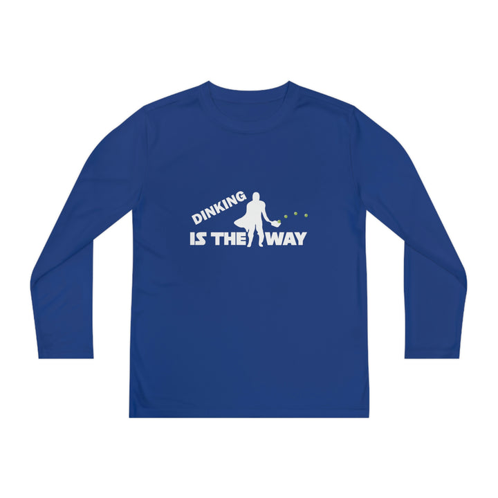 Dinking is the Way Youth Long Sleeve Moisture-Wicking T-Shirt - Great Pickleball Stuff