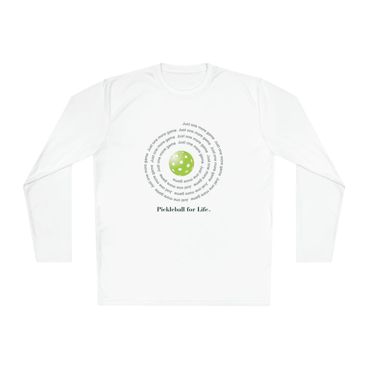 Just One More Game-Spiral Unisex Moisture-Wicking Long Sleeve Tee - Great Pickleball Stuff