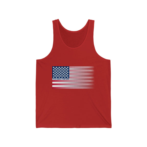 Pickleball for Life Flag (Faded) Unisex Cotton Tank - Great Pickleball Stuff