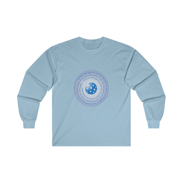 Just One More Game-Blue Ultra Cotton Long Sleeve Tee - Great Pickleball Stuff