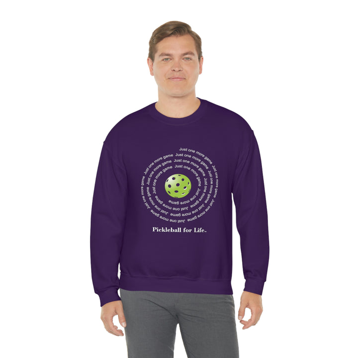 Just One More Game-Spiral Unisex Crewneck Sweatshirt - Great Pickleball Stuff