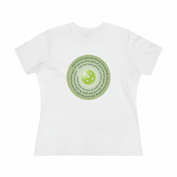 Just One More Game-Green Women's Relaxed-Fit T-shirt - Great Pickleball Stuff