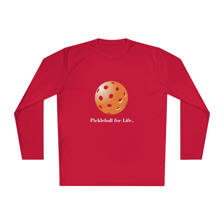 Pickleball for Life-Orange Unisex Moisture-Wicking Long Sleeve Tee - Great Pickleball Stuff