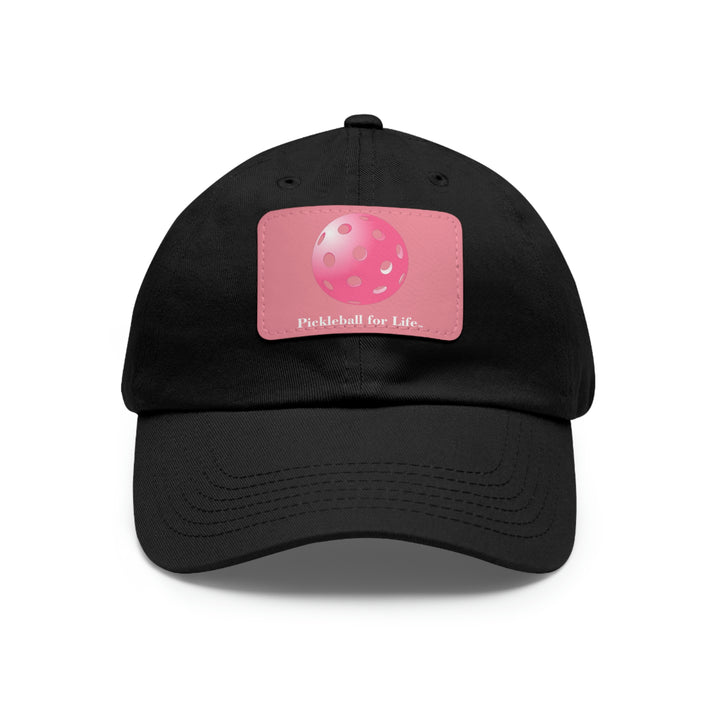 Pickleball for Life-Pink Pickleball Cap with Leather Patch - Great Pickleball Stuff