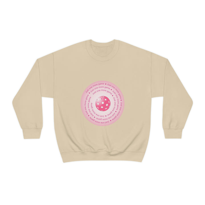 Just One More Game-Pink Unisex Crewneck Sweatshirt - Great Pickleball Stuff