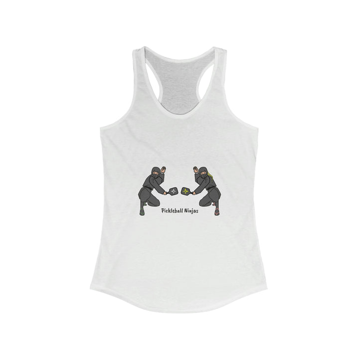 Pickleball Ninjas-Mixed Doubles Women's Racerback Tank - Great Pickleball Stuff