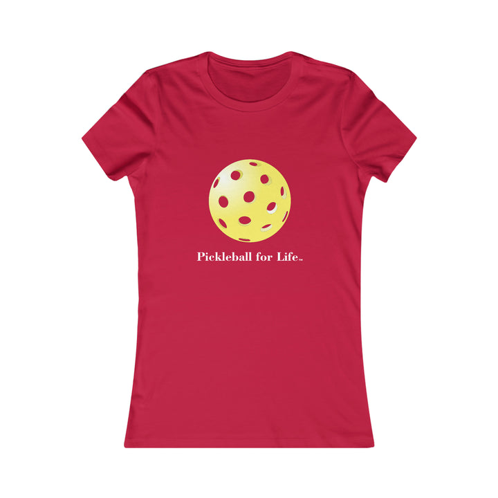 Pickleball for Life-Yellow Women's Slim-Fit Premium Cotton T-Shirt - Great Pickleball Stuff