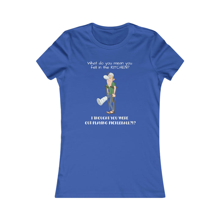 I Thought You Were Out Playing Pickleball? Women's Slim-Fit Premium Cotton T-Shirt - Great Pickleball Stuff