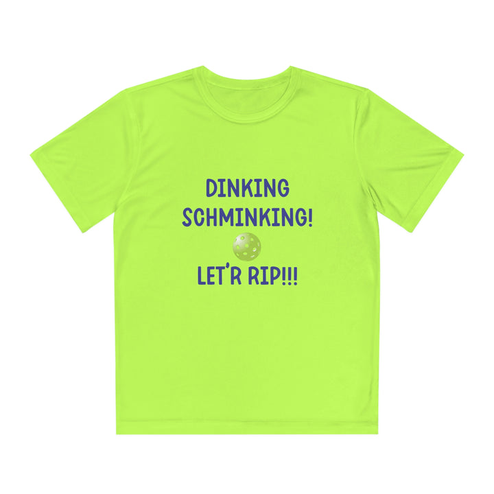 Dinking Schminking Youth Moisture-Wicking T-Shirt - Great Pickleball Stuff