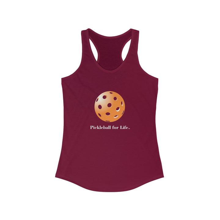 Pickleball for Life-Orange Women's Racerback Tank - Great Pickleball Stuff