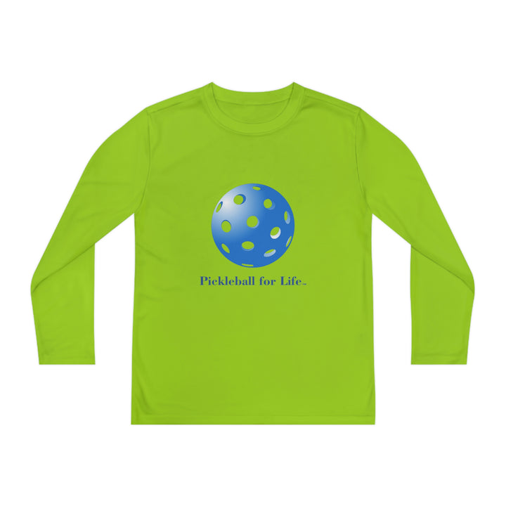 Pickleball for Life-Blue Youth Long Sleeve Moisture-Wicking T-Shirt - Great Pickleball Stuff