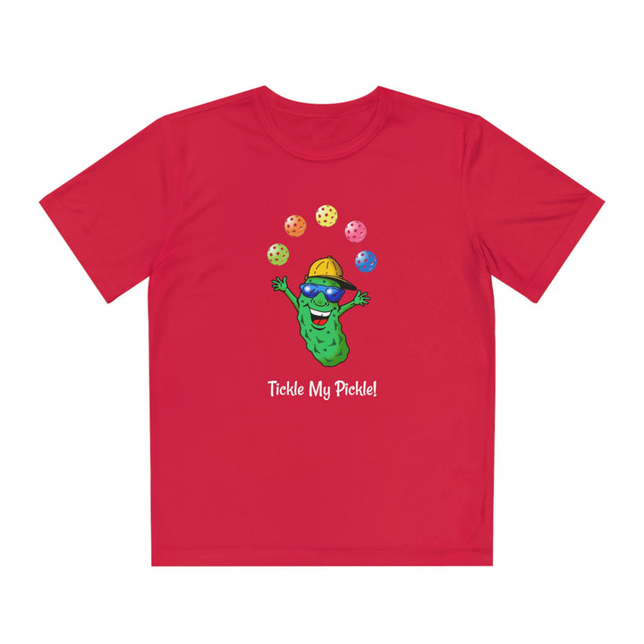 Tickle My Pickle Juggler Youth Moisture-Wicking T-Shirt - Great Pickleball Stuff