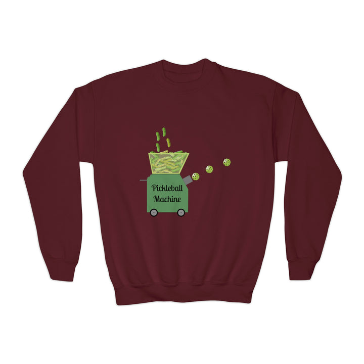 The Pickleball Machine Youth Crewneck Sweatshirt - Great Pickleball Stuff