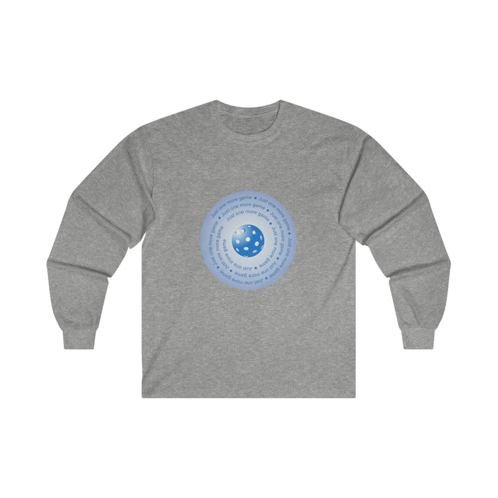 Just One More Game-Blue Ultra Cotton Long Sleeve Tee - Great Pickleball Stuff