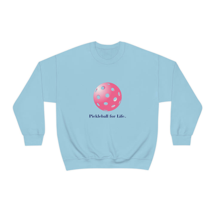 Pickleball for Life-Pink Unisex Crewneck Sweatshirt - Great Pickleball Stuff