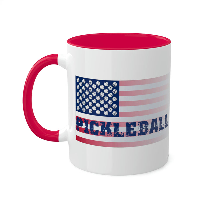 Pickleball Flag-Faded Coffee Mug-Great Pickleball Stuff