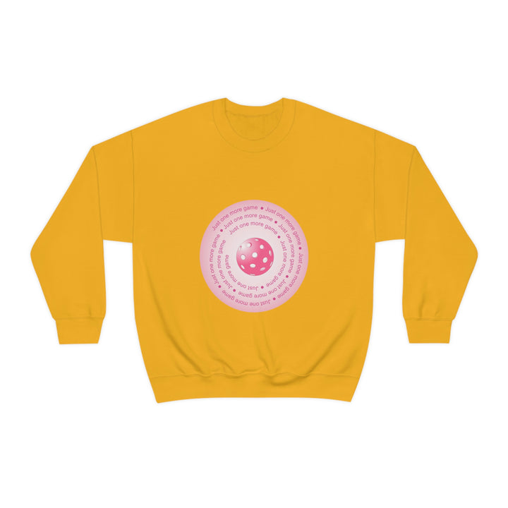 Just One More Game-Pink Unisex Crewneck Sweatshirt - Great Pickleball Stuff