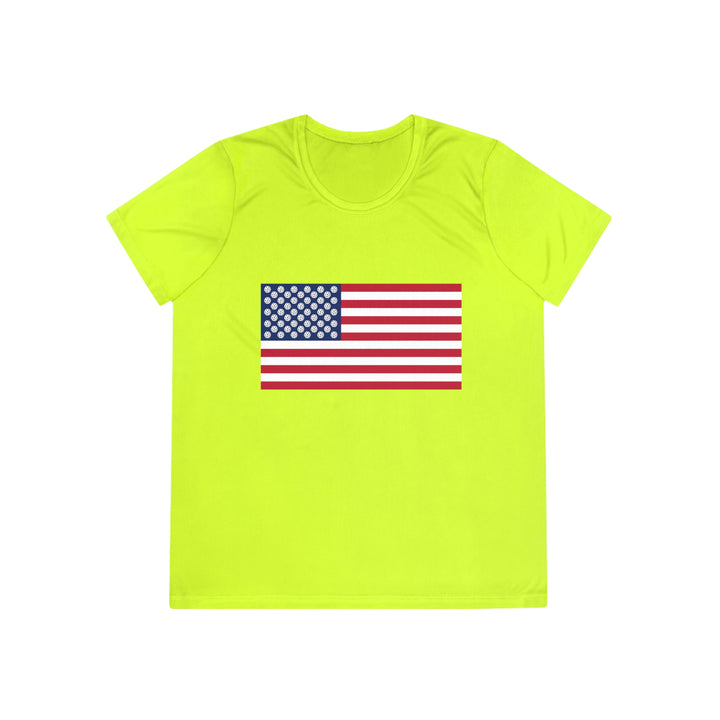 Pickleball Stars Flag Women's Moisture-Wicking T-Shirt - Great Pickleball Stuff