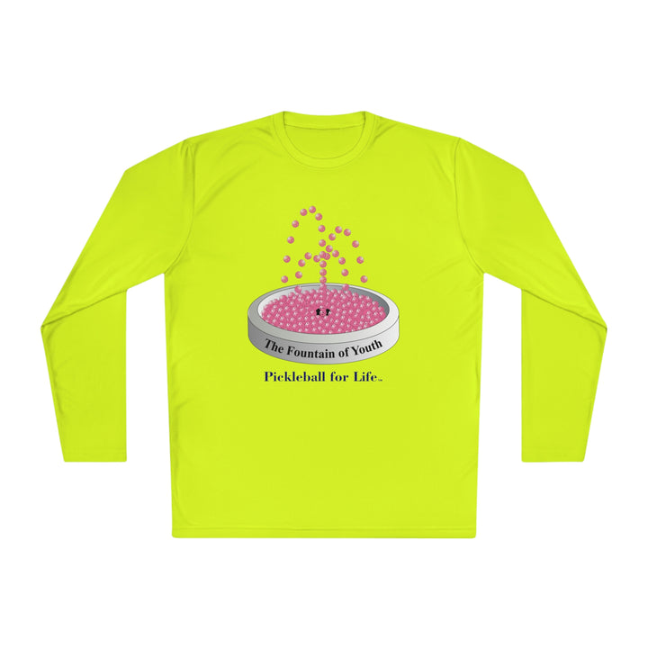 The Pickleball Fountain-Pink Unisex Moisture-Wicking Long Sleeve Tee - Great Pickleball Stuff