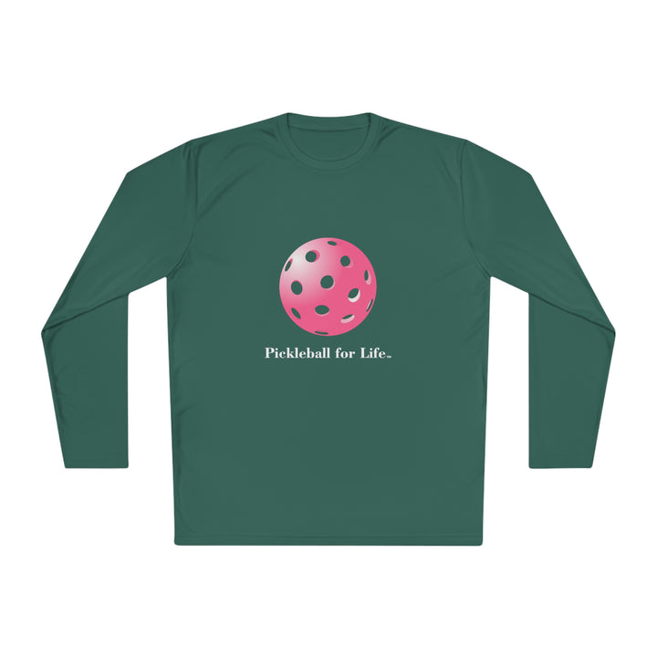 Pickleball for Life-Pink Unisex Moisture-Wicking Long Sleeve Tee - Great Pickleball Stuff