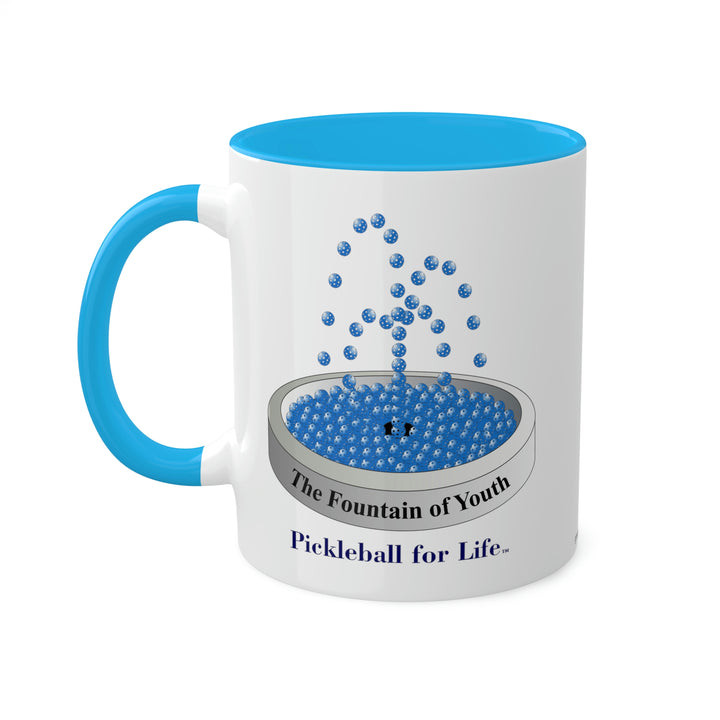 The Pickleball Fountain-Blue Coffee Mug-Great Pickleball Stuff