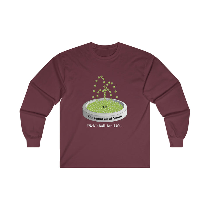 The Pickleball Fountain-Green Ultra Cotton Long Sleeve Tee - Great Pickleball Stuff