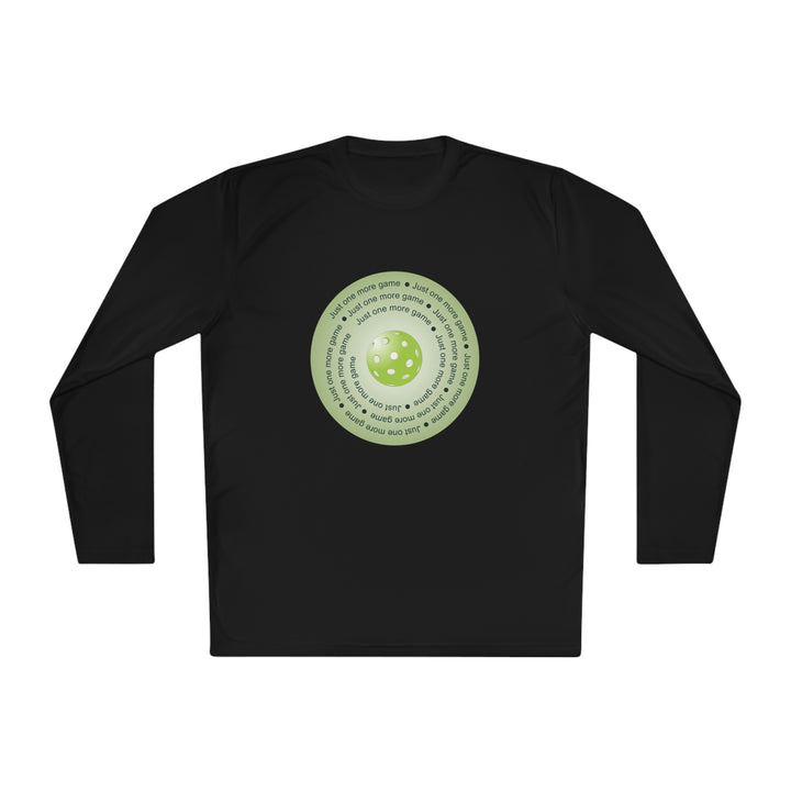 Just One More Game-Green Unisex Moisture-Wicking Long Sleeve Tee - Great Pickleball Stuff