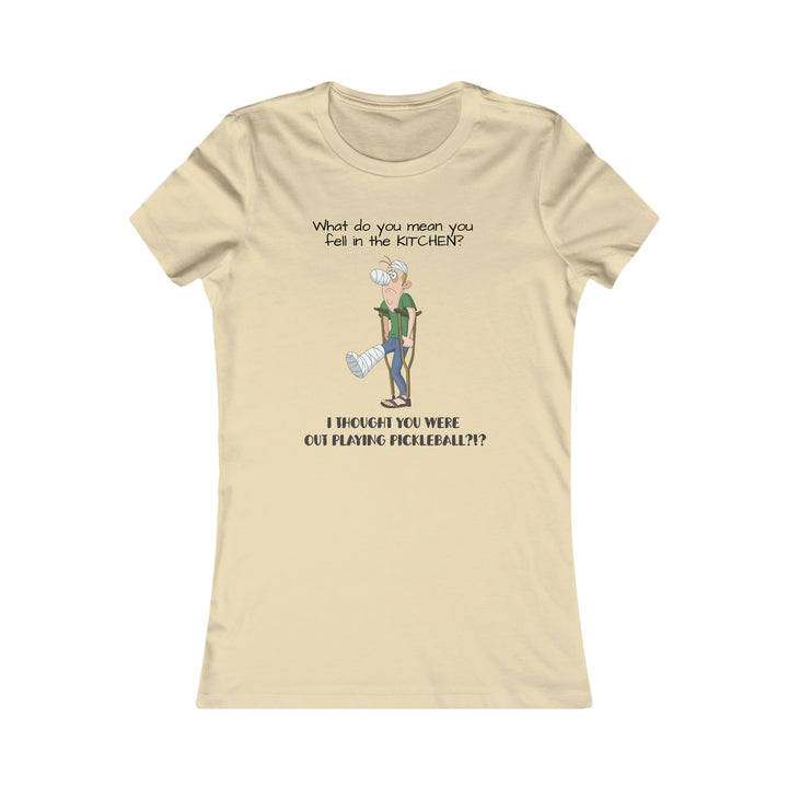 I Thought You Were Out Playing Pickleball? Women's Slim-Fit Premium Cotton T-Shirt - Great Pickleball Stuff