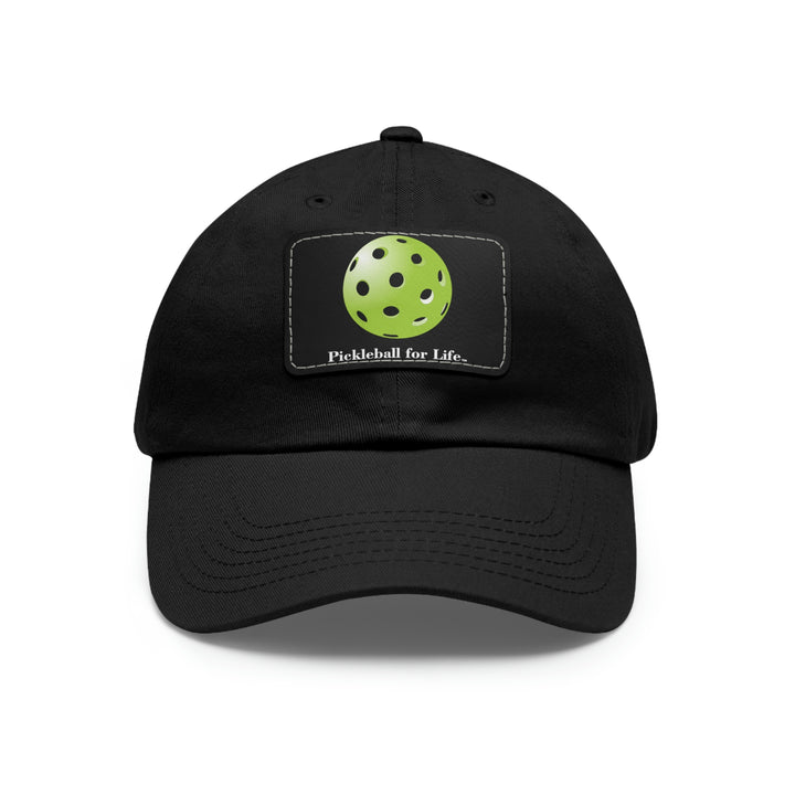 Pickleball for Life-Green Pickleball Cap with Leather Patch - Great Pickleball Stuff