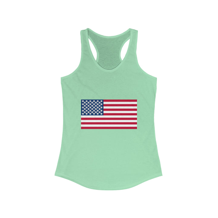 Pickleball Stars Flag Women's Racerback Tank - Great Pickleball Stuff